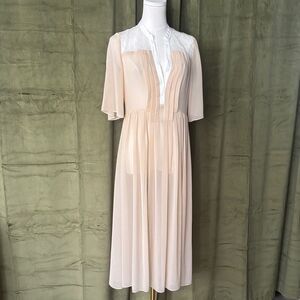 Sandro Elegant Cream Midi Dress, S